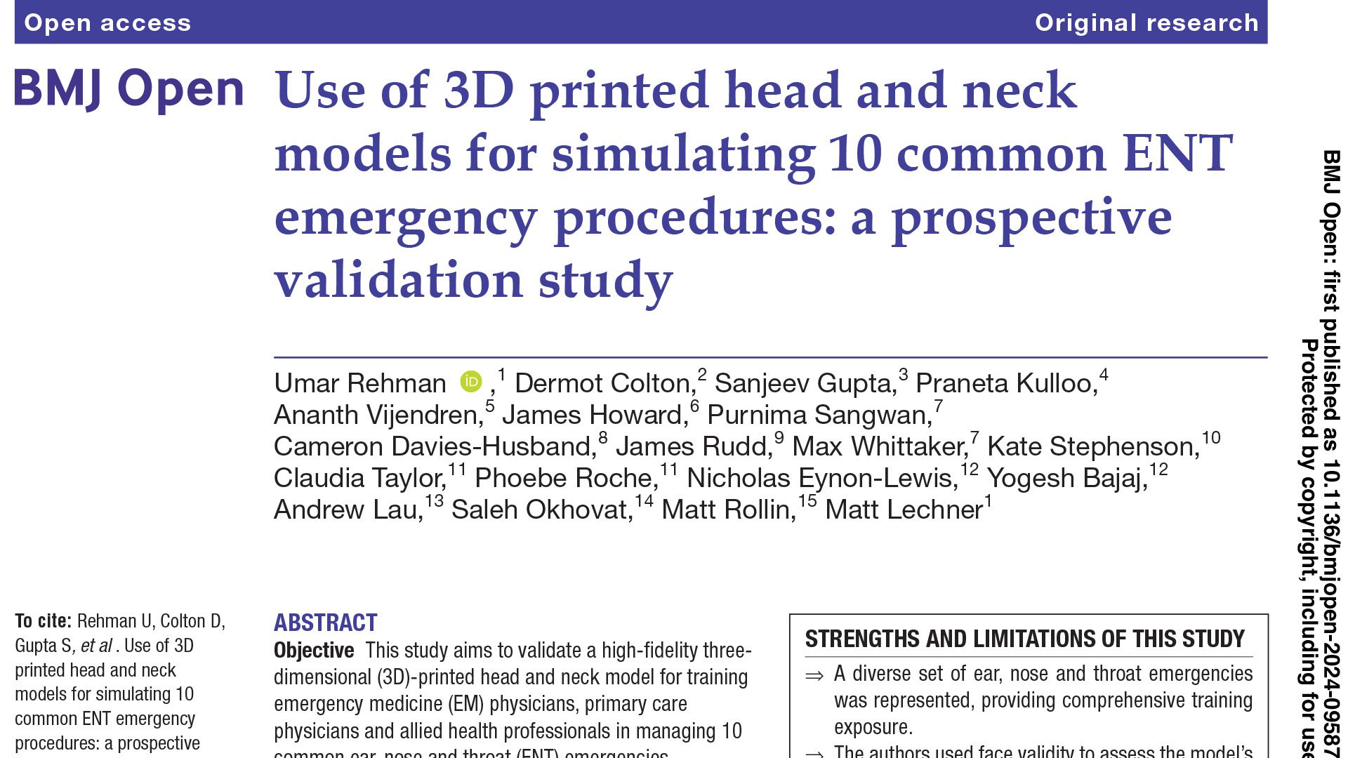Publication | Use of 3D printed head and neck models for simulating 10 ...